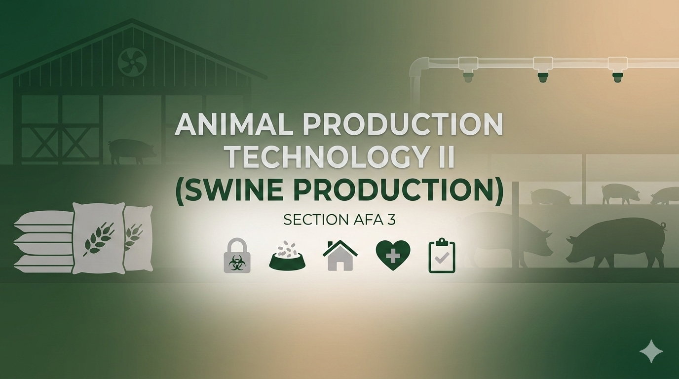 Animal Growth and Production II (Swine) - BTLE-AFA 3-BTLE-AFA 3 S2 – TLEAF 06 (M/TH 12:30PM-02:30PM/12:30PM-02:30PM)